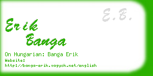 erik banga business card